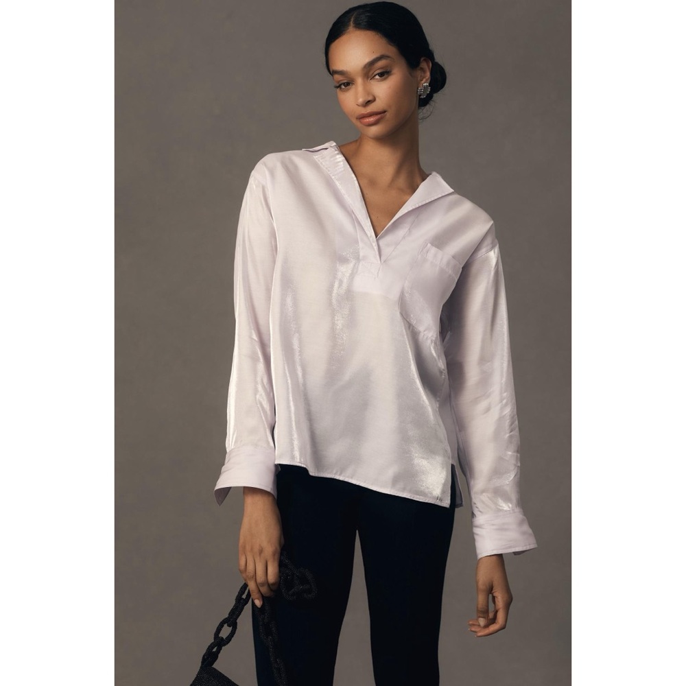 PILCRO Lilac Shine Blouse
